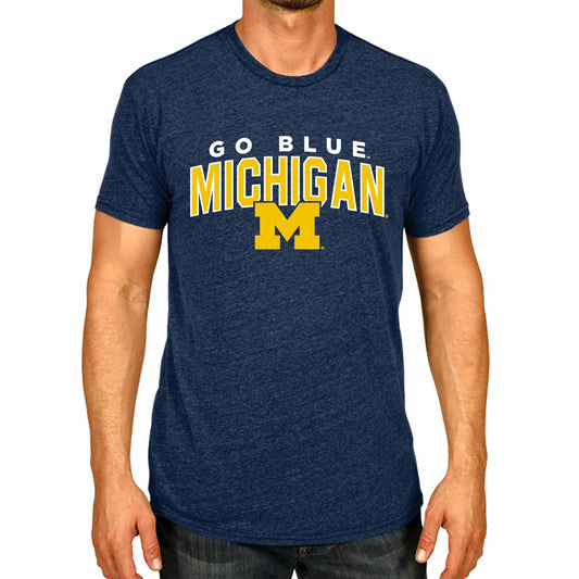 Michigan Wolverines NCAA Adult Unisex Starting Fresh T-Shirt - Navy Heather