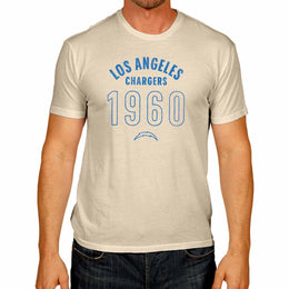 Los Angeles Chargers NFL Adult Big Date Tag-Less T-Shirt - Natural