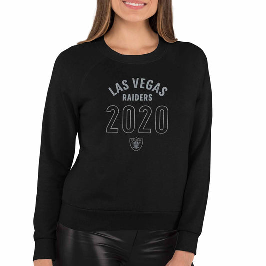 Las Vegas Raiders NFL Womens Big Date Slouchy Crewneck - Black