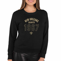 New Orleans Saints NFL Womens Big Date French Terry Slouchy Top - Black