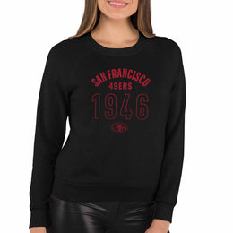 San Francisco 49ers NFL Womens Big Date Slouchy Crewneck - Black