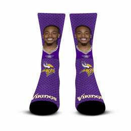 Minnesota Vikings NFL Youth Roster Player Crew Socks - Purple