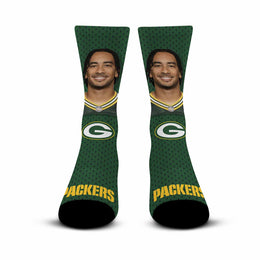 Green Bay Packers NFL Youth Roster Player Crew Socks - Green