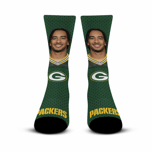 Green Bay Packers NFL Youth Roster Player Crew Socks - Green