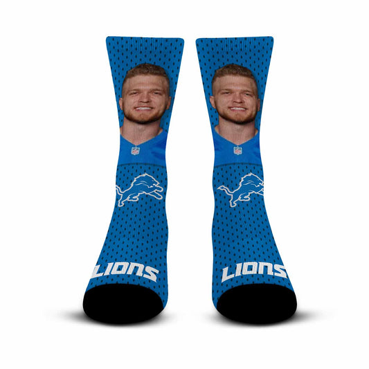Detroit Lions NFL Youth Roster Player Crew Socks - Blue