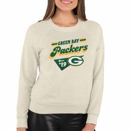 Green Bay Packers NFL Womens Vintage Charm Slouchy Crewneck - Birch