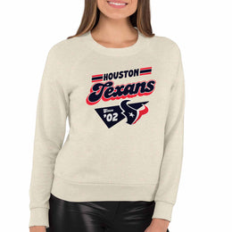 Houston Texans NFL Womens Vintage Charm Slouchy Crewneck - Birch