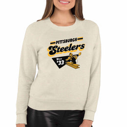 Pittsburgh Steelers NFL Womens Vintage Charm Slouchy Crewneck - Birch