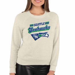 Seattle Seahawks NFL Womens Vintage Charm Slouchy Crewneck - Birch