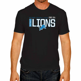 Detroit Lions NFL Adult Modern Endzone Tag-Less T-Shirt - Black