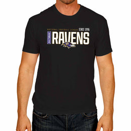 Baltimore Ravens NFL Adult Modern Endzone Tag-Less T-Shirt - Black