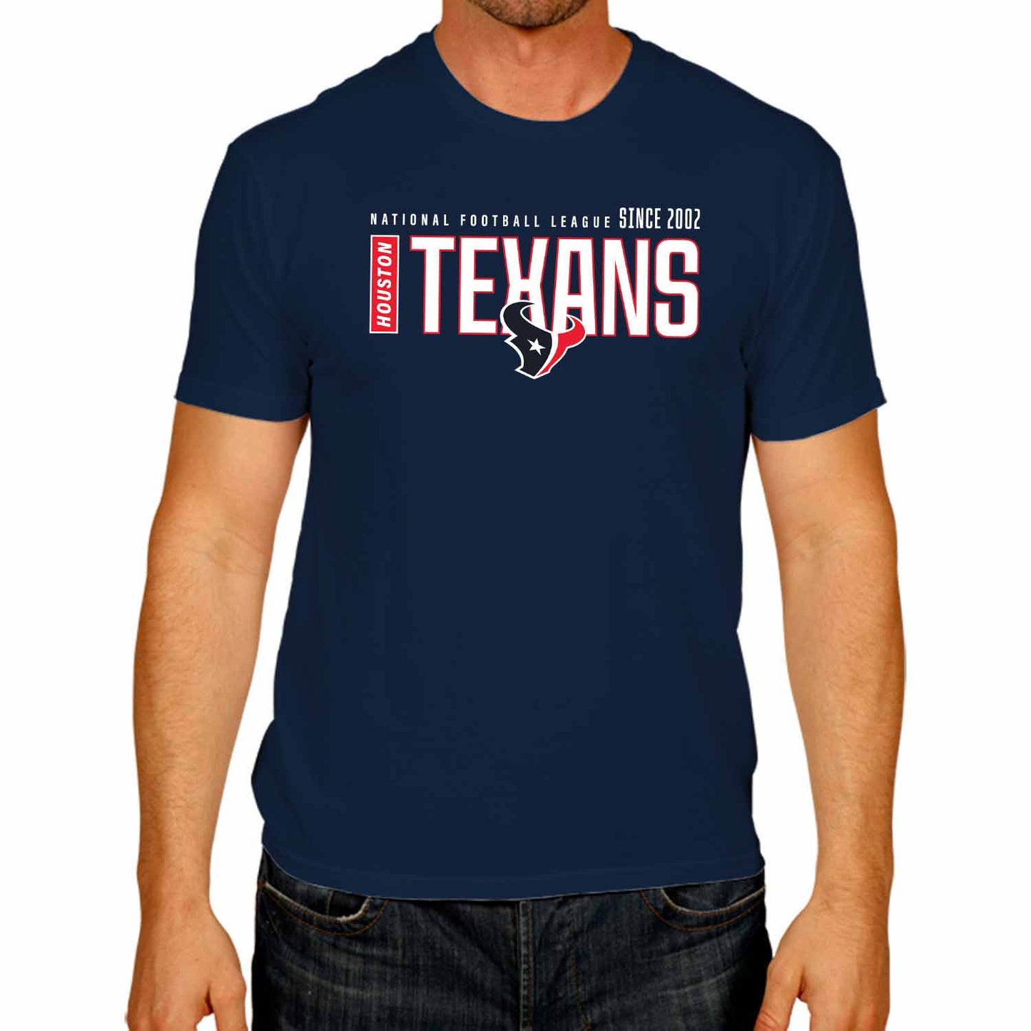 Houston Texans NFL Adult Modern Endzone Tag-Less T-Shirt - Navy