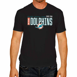 Miami Dolphins NFL Adult Modern Endzone Tag-Less T-Shirt - Black