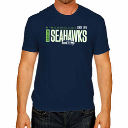 Seattle Seahawks NFL Adult Modern Endzone Tag-Less T-Shirt - Navy
