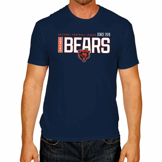 Chicago Bears NFL Adult Modern Endzone Tag-Less T-Shirt - Navy