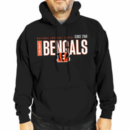 Cincinnati Bengals NFL Adult Unisex Modern Endzone Soft Fleece Hooded Sweatshirt - Black