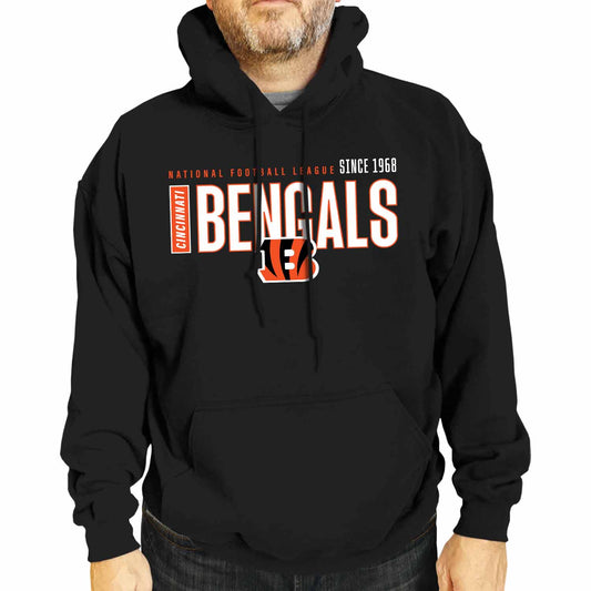 Cincinnati Bengals NFL Adult Unisex Modern Endzone Soft Fleece Hooded Sweatshirt - Black
