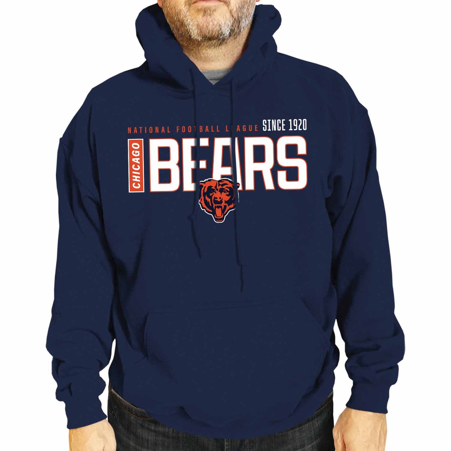 Chicago Bears NFL Adult Unisex Modern Endzone Soft Fleece Hooded Sweatshirt - Navy