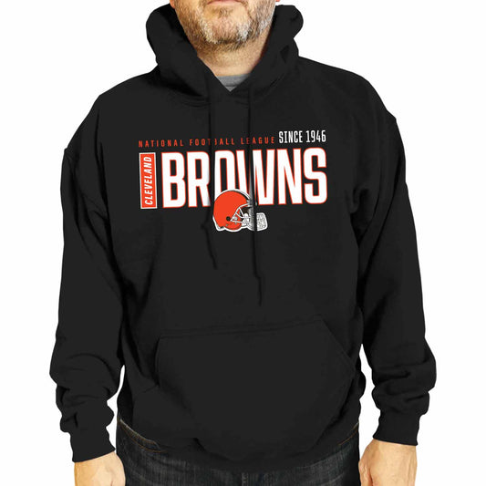Cleveland Browns NFL Adult Unisex Modern Endzone Soft Fleece Hooded Sweatshirt - Black