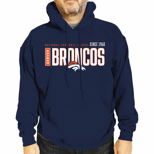 Denver Broncos NFL Adult Unisex Modern Endzone Soft Fleece Hooded Sweatshirt - Navy