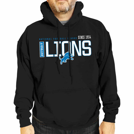 Detroit Lions NFL Adult Unisex Modern Endzone Soft Fleece Hooded Sweatshirt - Black