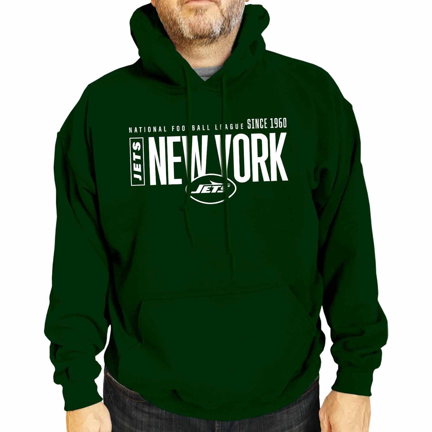 New York Jets NFL Adult Unisex Modern Endzone Soft Fleece Hooded Sweatshirt - Forest Green