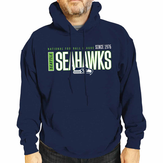 Seattle Seahawks NFL Adult Unisex Modern Endzone Soft Fleece Hooded Sweatshirt - Navy