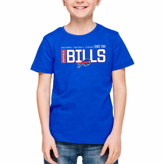 Buffalo Bills NFL Youth Modern Endzone Football T-Shirt Unisex Tag Free Comfortable - Royal