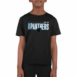 Carolina Panthers NFL Youth Modern Endzone Football T-Shirt Unisex Tag Free Comfortable - Black