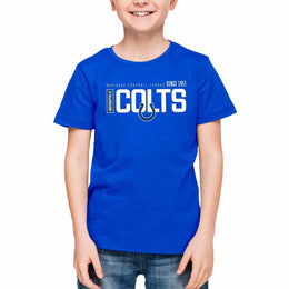 Indianapolis Colts NFL Youth Modern Endzone Football T-Shirt Unisex Tag Free Comfortable - Royal