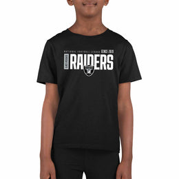 Las Vegas Raiders NFL Youth Modern Endzone Football T-Shirt Unisex Tag Free Comfortable - Black