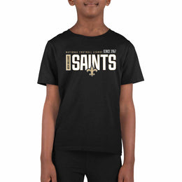 New Orleans Saints NFL Youth Modern Endzone Football T-Shirt Unisex Tag Free Comfortable - Black
