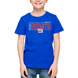 New York Giants NFL Youth Modern Endzone Football T-Shirt Unisex Tag Free Comfortable - Royal