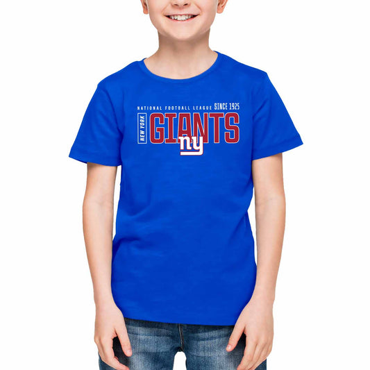 New York Giants NFL Youth Modern Endzone Football T-Shirt Unisex Tag Free Comfortable - Royal