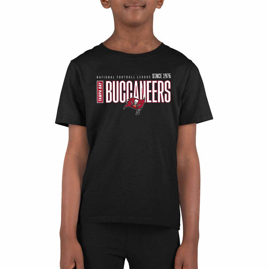 Tampa Bay Buccaneers NFL Youth Modern Endzone Football T-Shirt Unisex Tag Free Comfortable - Black