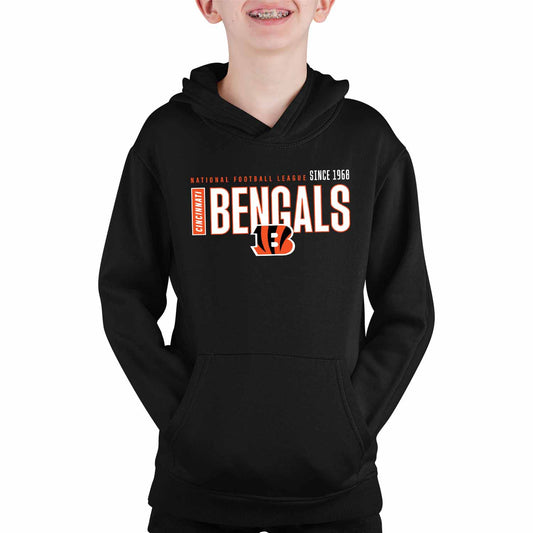 Cincinnati Bengals NFL Youth Modern Endzone Football Fleece Hooded Sweatshirt - Black