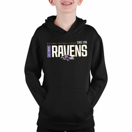 Baltimore Ravens NFL Youth Modern Endzone Football Fleece Hooded Sweatshirt - Black