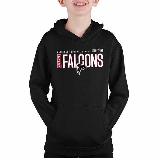 Atlanta Falcons NFL Youth Modern Endzone Football Fleece Hooded Sweatshirt - Black