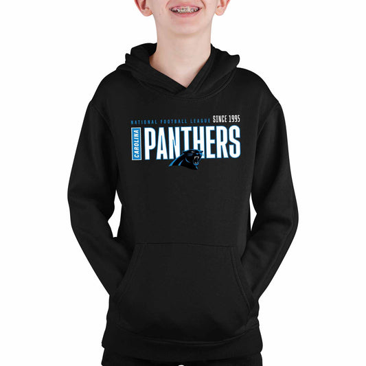 Carolina Panthers NFL Youth Modern Endzone Football Fleece Hooded Sweatshirt - Black