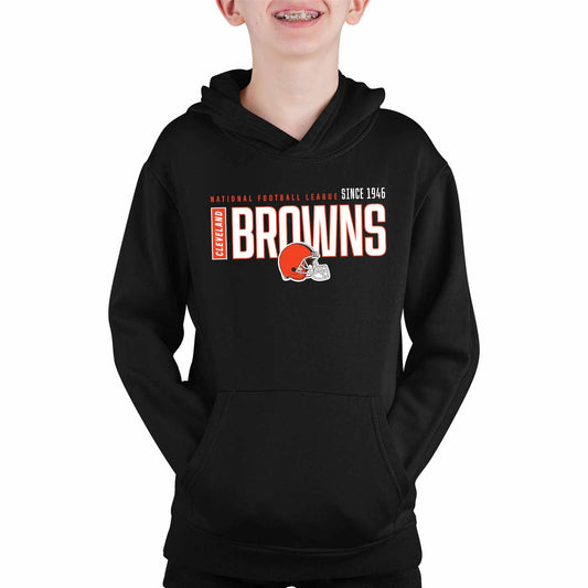 Cleveland Browns NFL Youth Modern Endzone Football Fleece Hooded Sweatshirt - Black