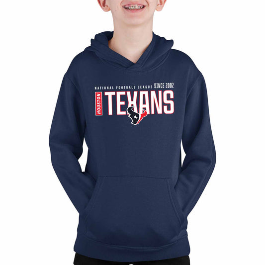Houston Texans NFL Youth Modern Endzone Football Fleece Hooded Sweatshirt - Navy