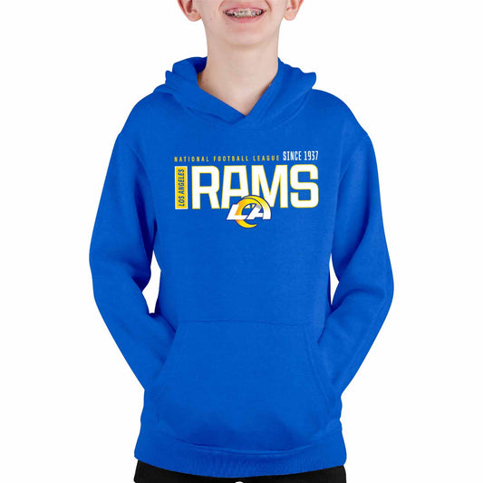 Los Angeles Rams NFL Youth Modern Endzone Football Fleece Hooded Sweatshirt - Royal