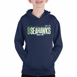 Seattle Seahawks NFL Youth Modern Endzone Football Fleece Hooded Sweatshirt - Navy
