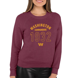 Washington Commanders NFL Womens Big Date French Terry Slouchy Top - Maroon Heather