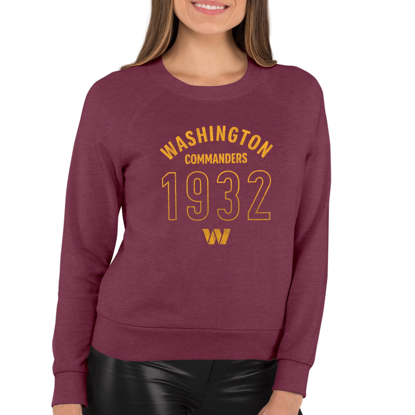 Washington Commanders NFL Womens Big Date French Terry Slouchy Top - Maroon Heather