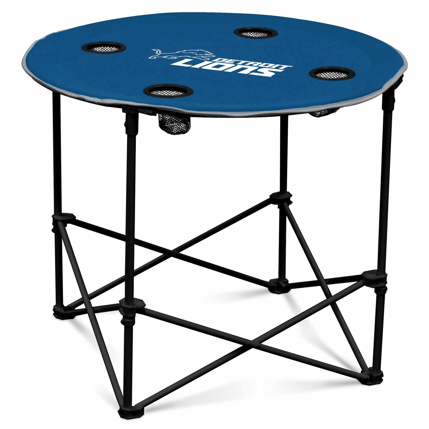 Detroit Lions NFL Portable Round Tailgate Table With Carrying Bag - Blue