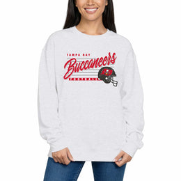 Tampa Bay Buccaneers Womens NFL Scrimmage Line Crewneck Pullover - Gray Heather