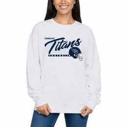 Tennessee Titans Womens NFL Scrimmage Line Crewneck Pullover - Gray Heather