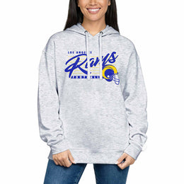 Los Angeles Rams Ladies NFL Scrimmage Line Fleece Pullover Hooded Sweatshirt - Gray Heather