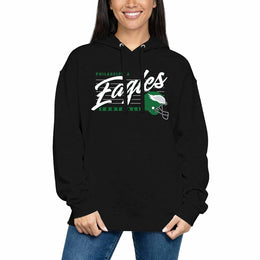 Philadelphia Eagles Ladies NFL Scrimmage Line Fleece Pullover Hooded Sweatshirt - Black